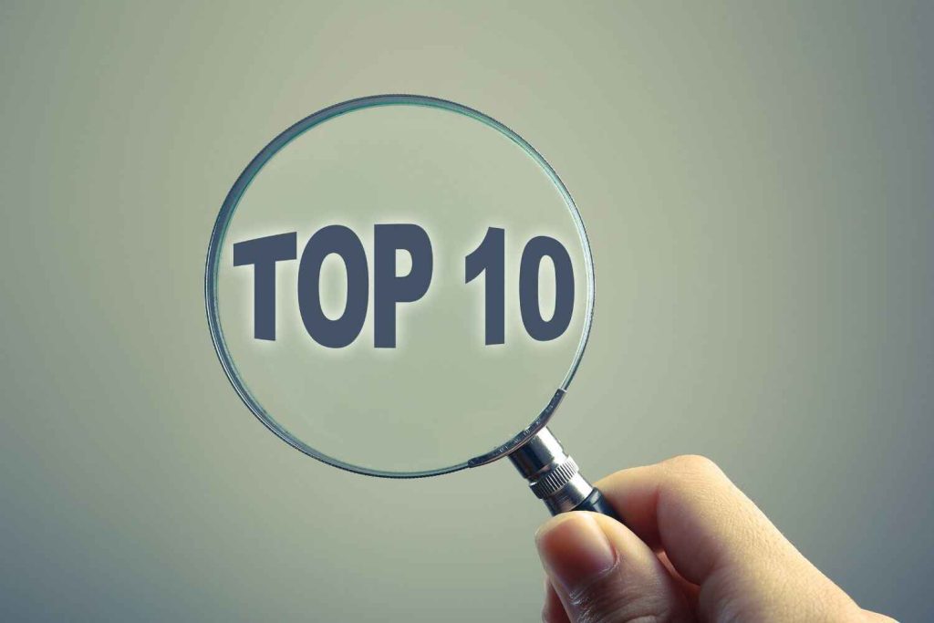 magnifying glass in which TOP 10 written inside, The Top 10 presented by SK Financial Services https://skfinancial.co