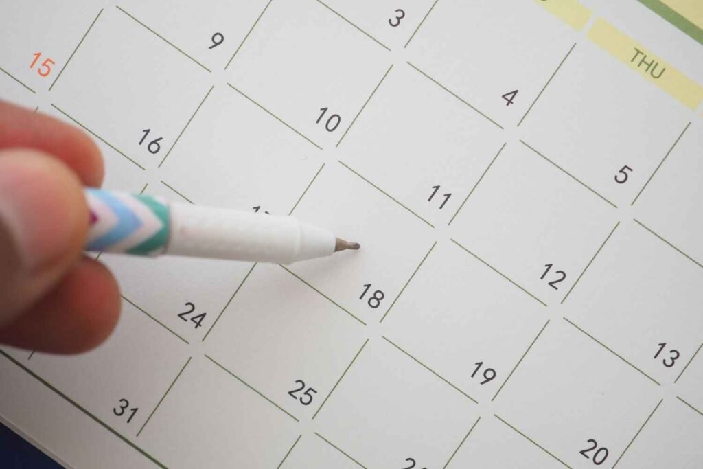 Calendar timeline presented by SK Financial Services https://skfinancial.co